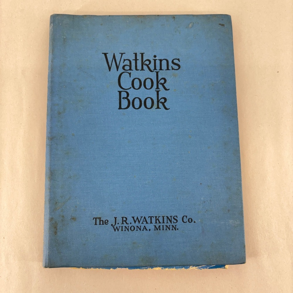 Vintage 1938 Watkins Cook Book J.R. Watkins Co Blue Hardcover Spiral Bound 287pg